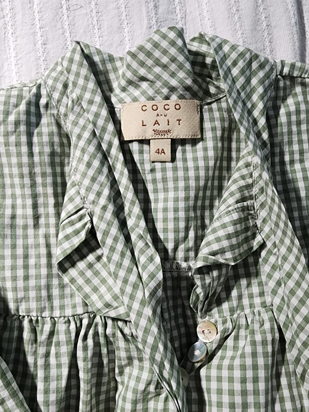 Coco Au Lait Kids Size 4 Gingham Blouse Set